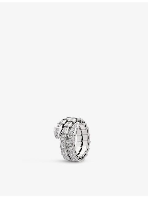 Serpenti Viper 18ct white-gold and 1.22ct brilliant-cut diamond ring