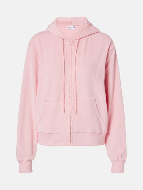 Logo cotton terry zip-up hoodie