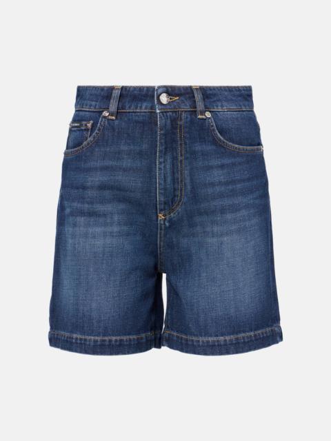 High-rise denim shorts