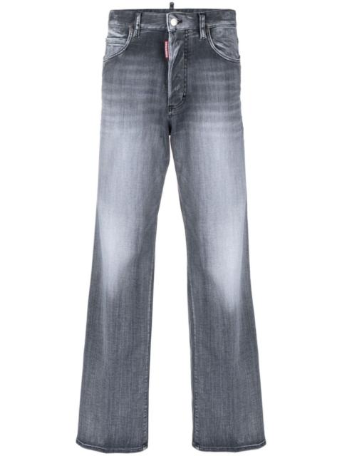high-rise straight-leg jeans