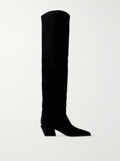 Bettina suede over-the-knee boots Black