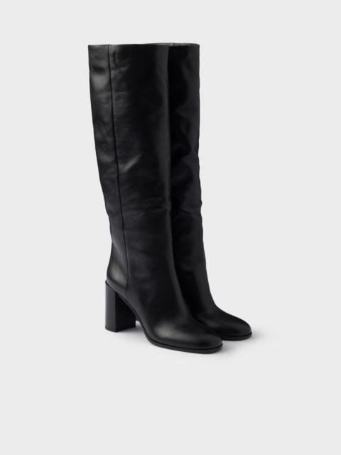 Heeled leather boots