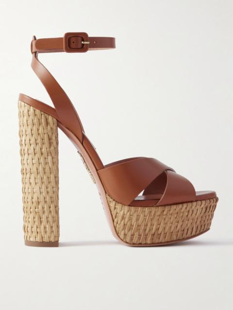 Sunseeker Plateau 140 leather platform sandals Tan
