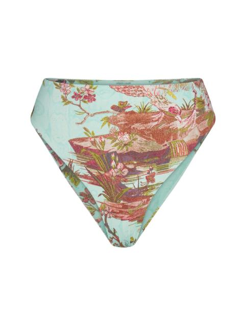 SKIMS x Roberto Cavalli High-Waisted Bikini Bottom Fagianella Print