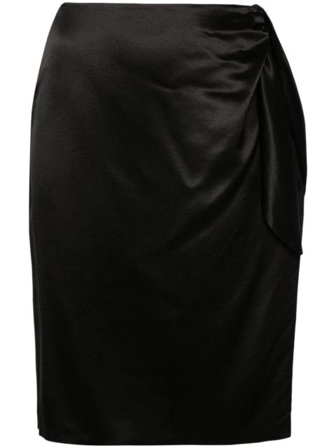 knot-detailing silk skirt