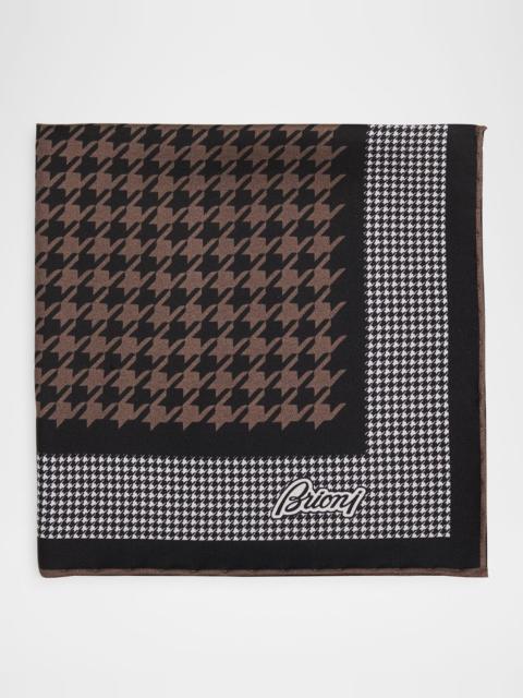 Men's Mixed Houndstooth Silk Pocket Square