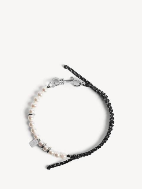 Malibu Pearl Bracelet/choker in Black/white/shiny Silver
