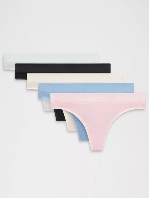 UnderEase Mid-Rise Thong Underwear *5 Pack