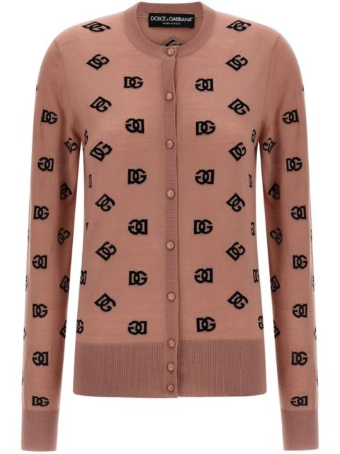logo-print cardigan