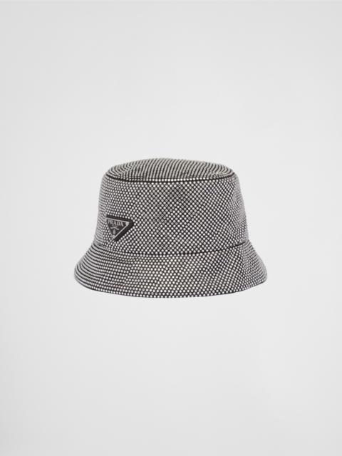 Satin bucket hat with crystals