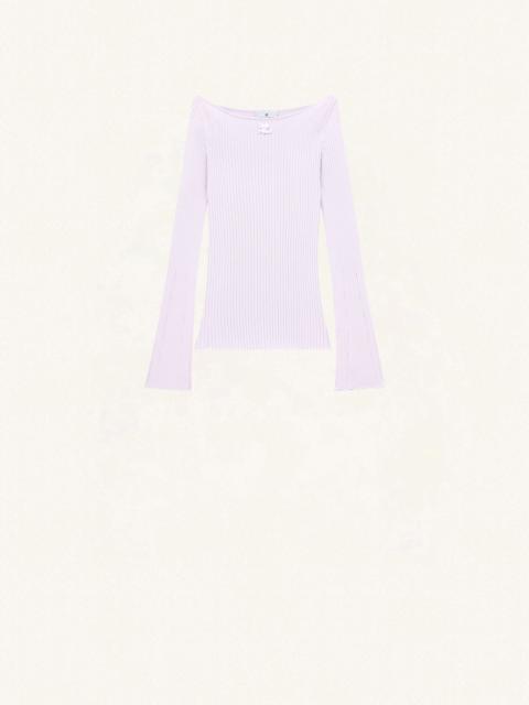 BOAT NECK RIB KNIT SWEATER