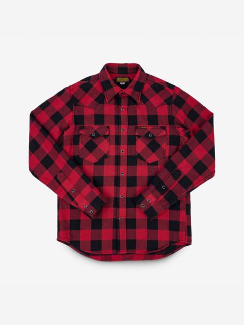 ULTRA HEAVY FLANNEL BUFFALO CHECK WESTERN SHIRT - RED/BLACK