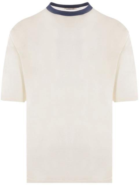 contrasting-collar short-sleeved T-shirt