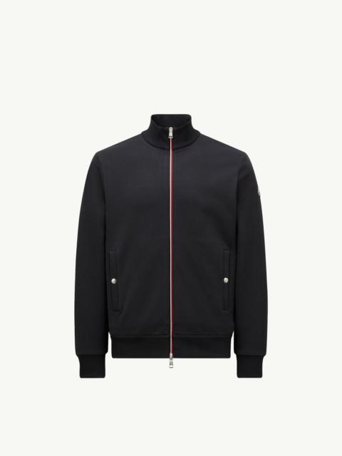 Tricolor-Trimmed Cotton Zip-Up Sweatshirt