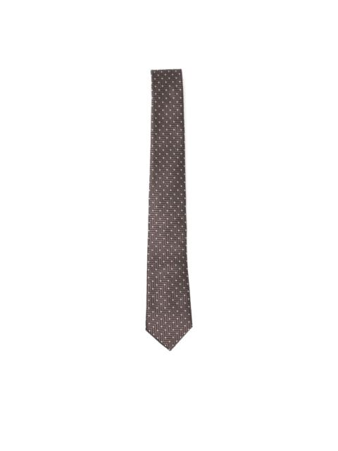 geometric-print silk tie