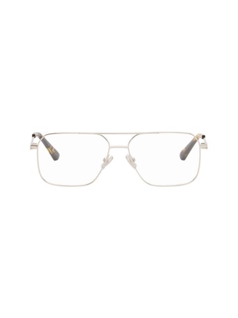Silver Ribbon Split Optical Frame Glasses