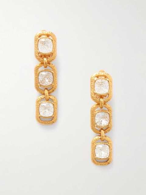 Gold-tone Crystal Clip Earrings