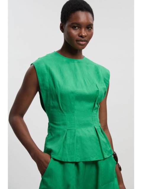 Viscose Linen Pintuck Woven Top