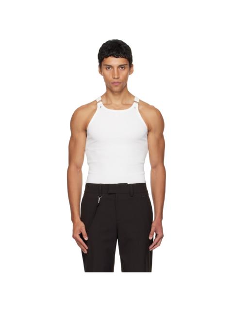 White Buckle 90's Rib Tank Top