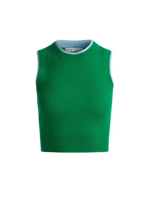 ARACELI TWO TONE CASHMERE TANK