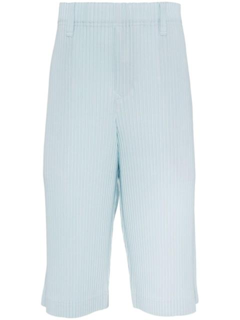 plissé satin shorts