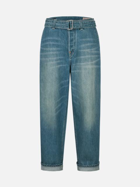 Playful Seagull Print Pocket Loose Fit Jeans #2038