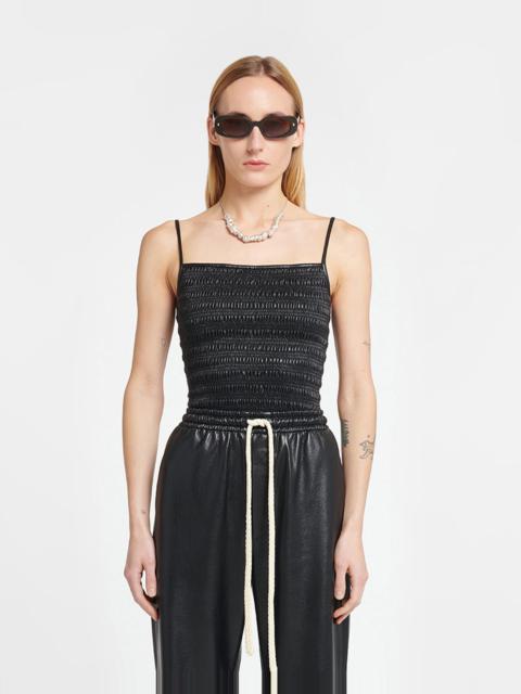 Smocked Okobor™ Alt-Leather Top