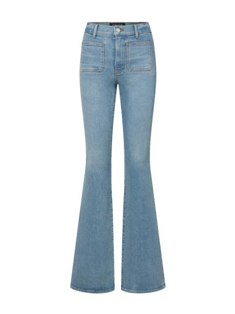 BEVERLY PATCH-POCKET SKINNY-FLARE JEAN