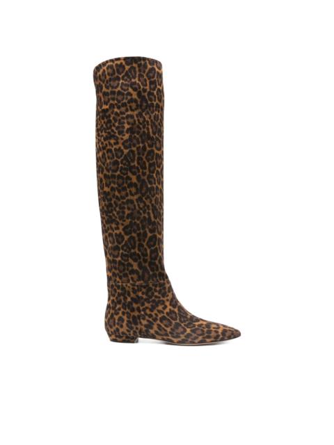 10mm leopard-print calf-leather boots