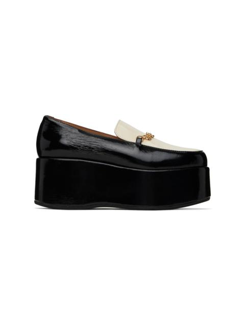 Black & Off-White Butterfly Chain Platform Loafers