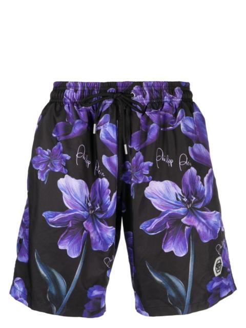 floral-print swim shorts