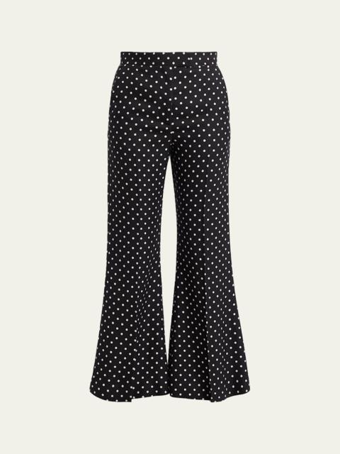 Polka-Dot Flare Pants