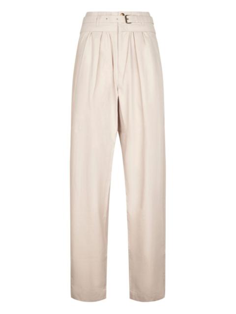 belted pleated trousers