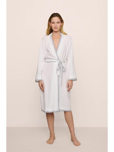 Linen Blend Long Sleeve Robe