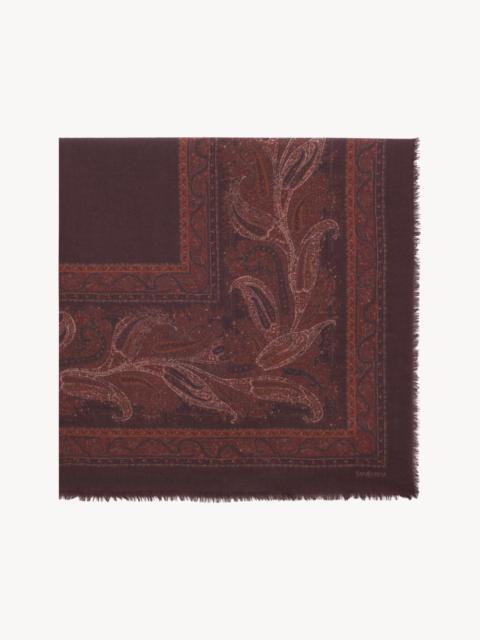 SQUARE SCARF IN PAISLEY CASHMERE TWILL