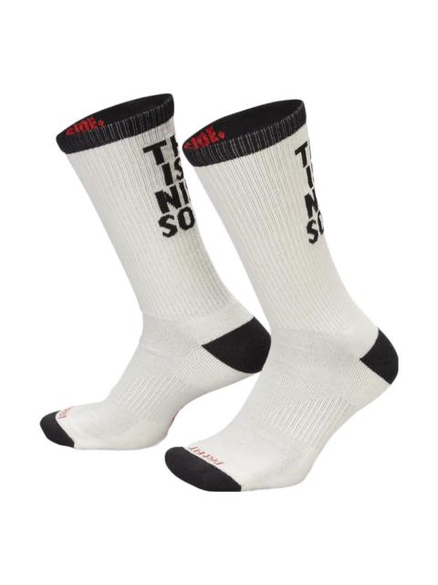 Nike Everyday Plus Cushioned Crew Socks 'Sail Black' FB3272-635