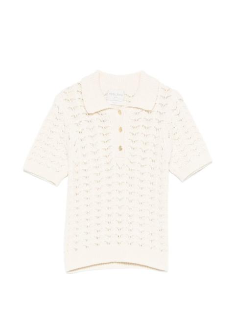openwork polo shirt
