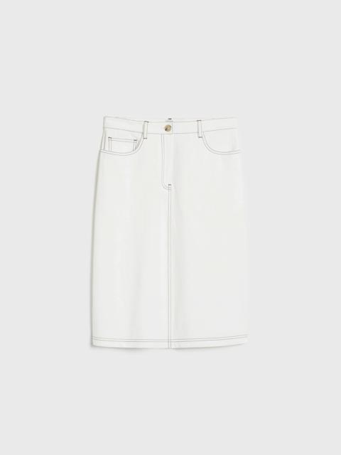 Tumbled cotton midi skirt white
