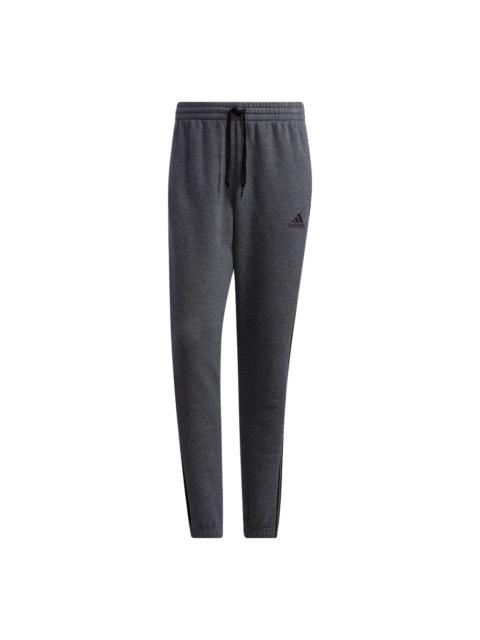 adidas Essentials Fleece Tapered Elastic Cuff 3-Stripes Pants 'Grey' GK8891