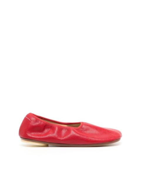 slip-on leather ballerina shoes