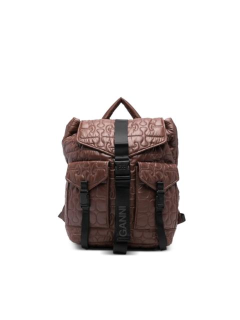 quilted-design backpack