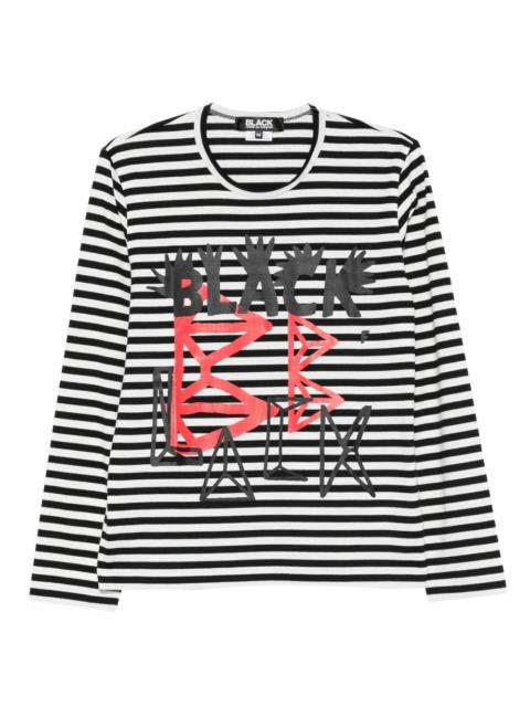 striped graphic-print T-shirt