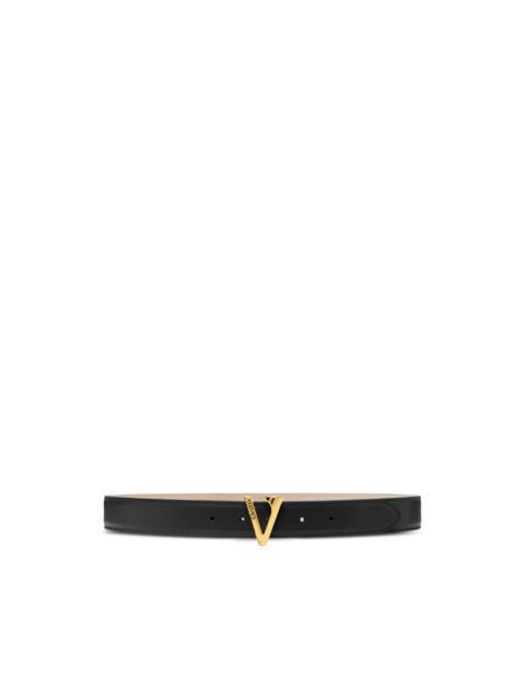 V-buckle leather belt