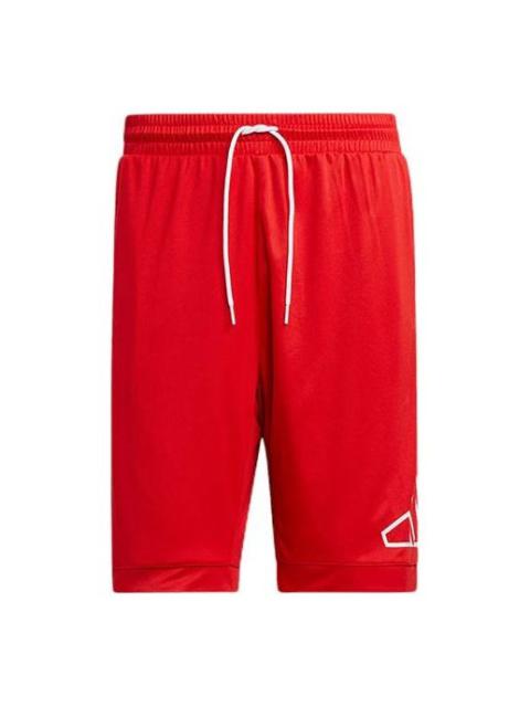 adidas Big Logo Short Logo Printing Sports Shorts Red GT3020
