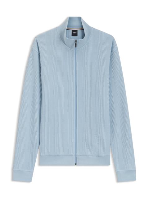 COTTON-BLEND JACKET WITH WAFFLE STRUCTURE