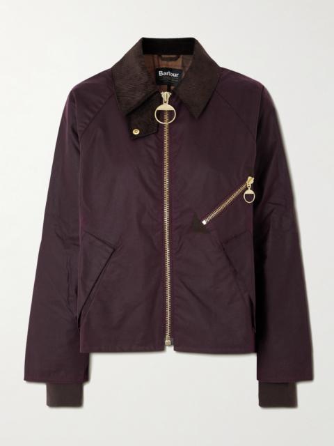 Arlene Corduroy-trimmed Waxed-cotton Jacket