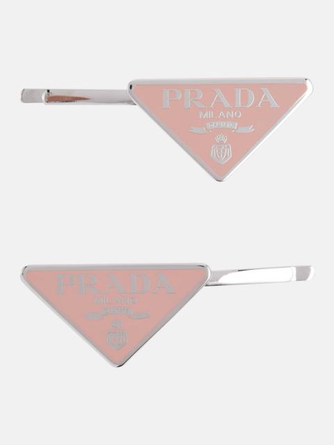 Set of 2 logo hair clips