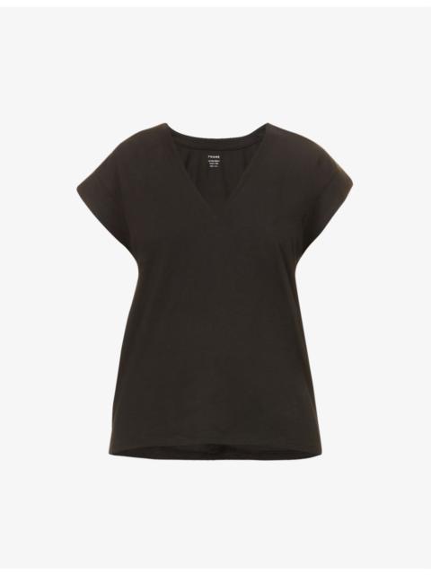 Le Mid Rise V-neck organic cotton T-shirt