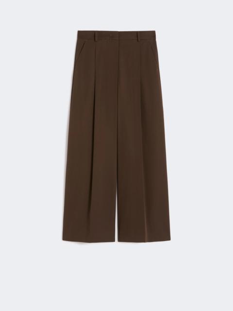 Stretch cotton gabardine trousers - CHOCOLATE