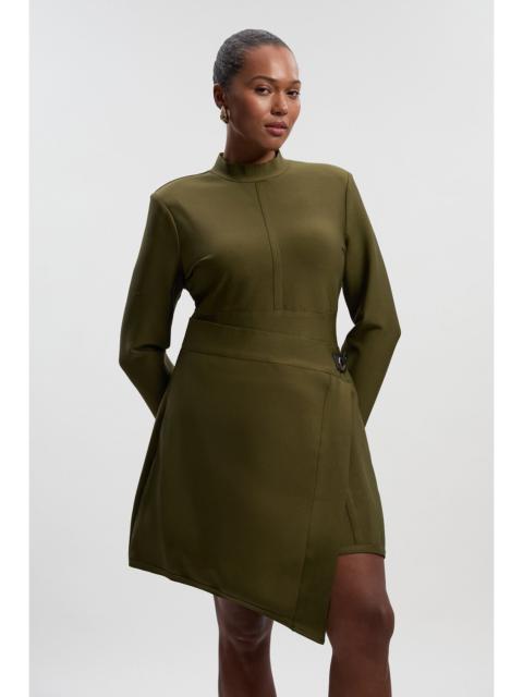 Plus Size Figure Form Bandage Asymmetric Knit Mini Dress